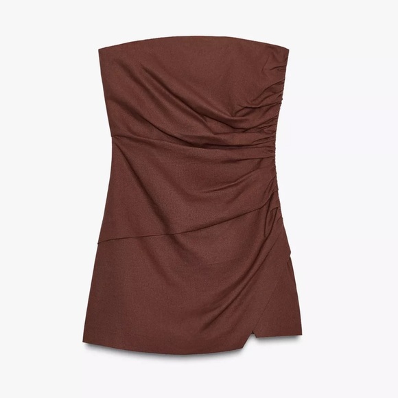 Zara linen short jumpsuit terracotta - Picture 1 of 6
